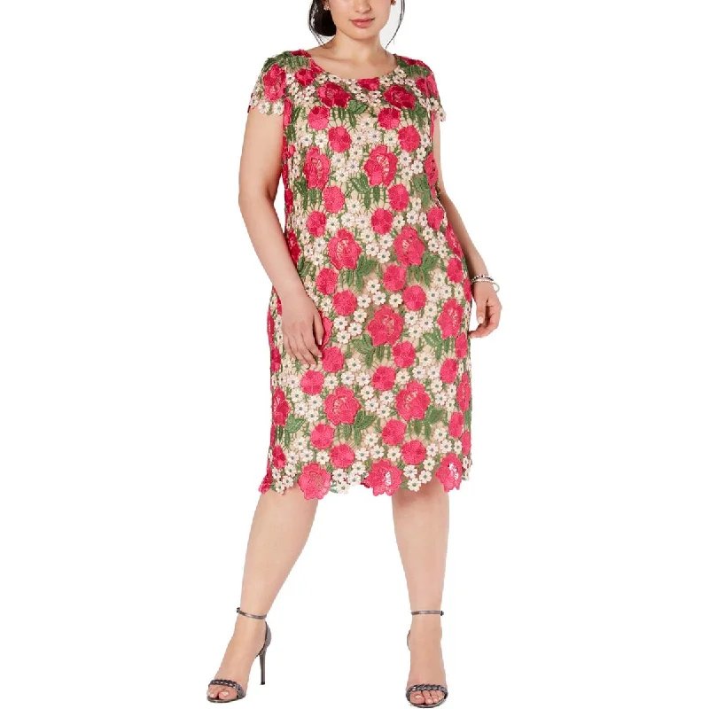 Super Bargain Xscape Womens Plus Floral Daytime Sheath Dress