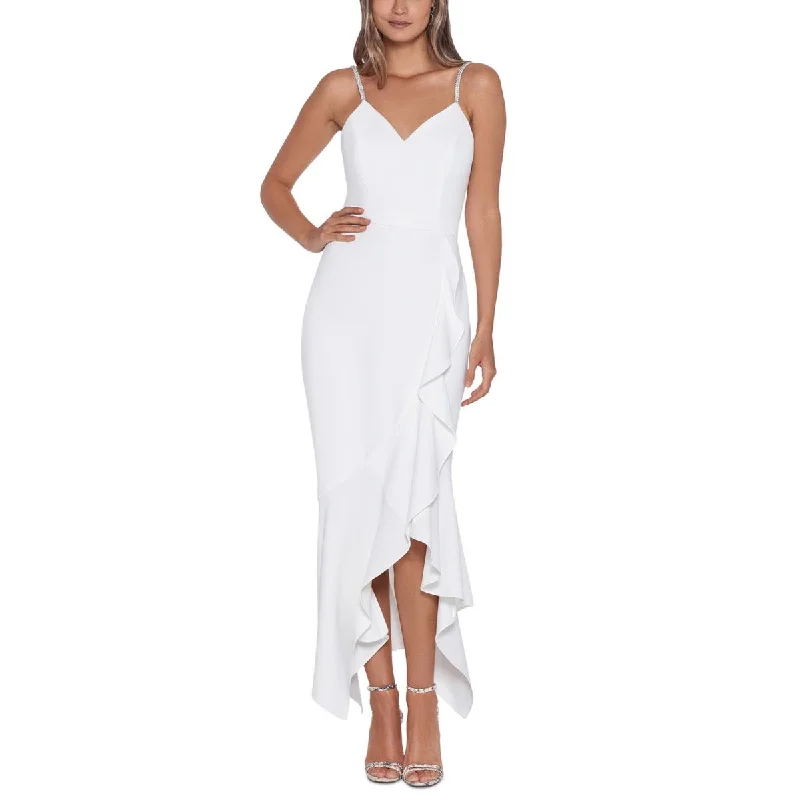 Savings Galore Xscape Womens Rhinestone Hi-Low Cocktail and Party Dress