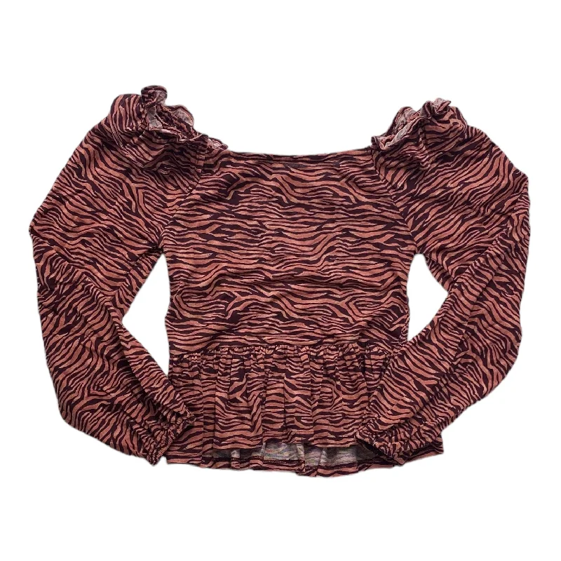Don't Wait Animal Print Top Long Sleeve Loft, Size Xs