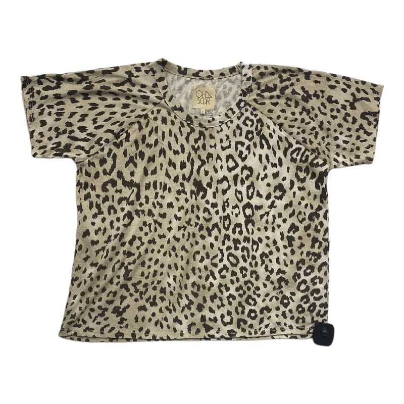 Year-End Sale Animal Print Top Short Sleeve Chaser, Size S
