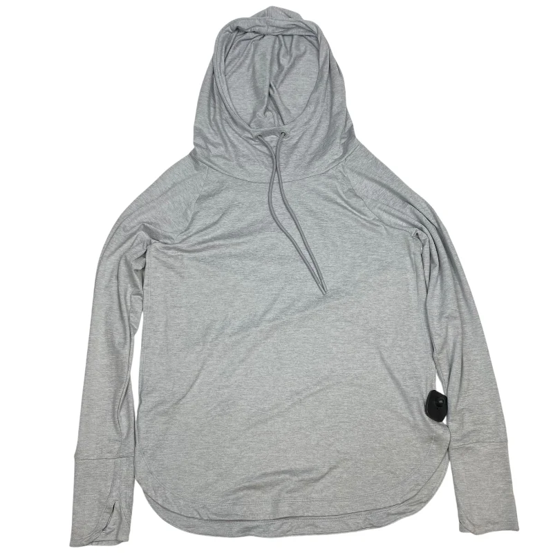 Closeout Sale Athletic Top Long Sleeve Collar By Athleta In Grey, Size: M