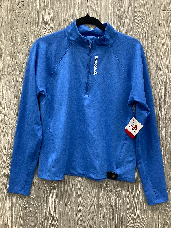 Savings Alert Athletic Top Long Sleeve Collar By Reebok In Blue, Size: Xl
