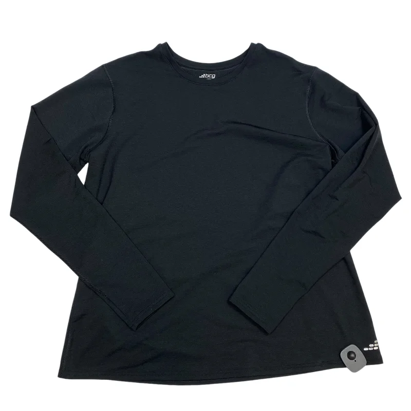 Discount Extravaganza Athletic Top Long Sleeve Crewneck By Bcg In Black, Size: 2x
