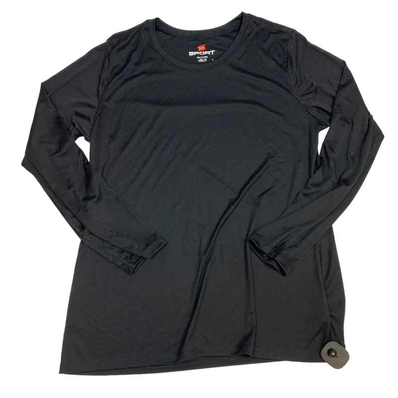Limited Edition Athletic Top Long Sleeve Crewneck By Hanes In Black, Size: 1x