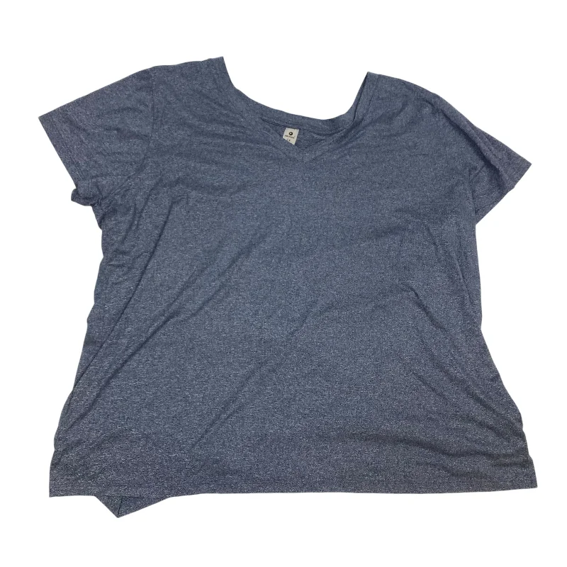 Online Specials Athletic Top Short Sleeve By 90 Degrees By Reflex In Blue, Size: 1x