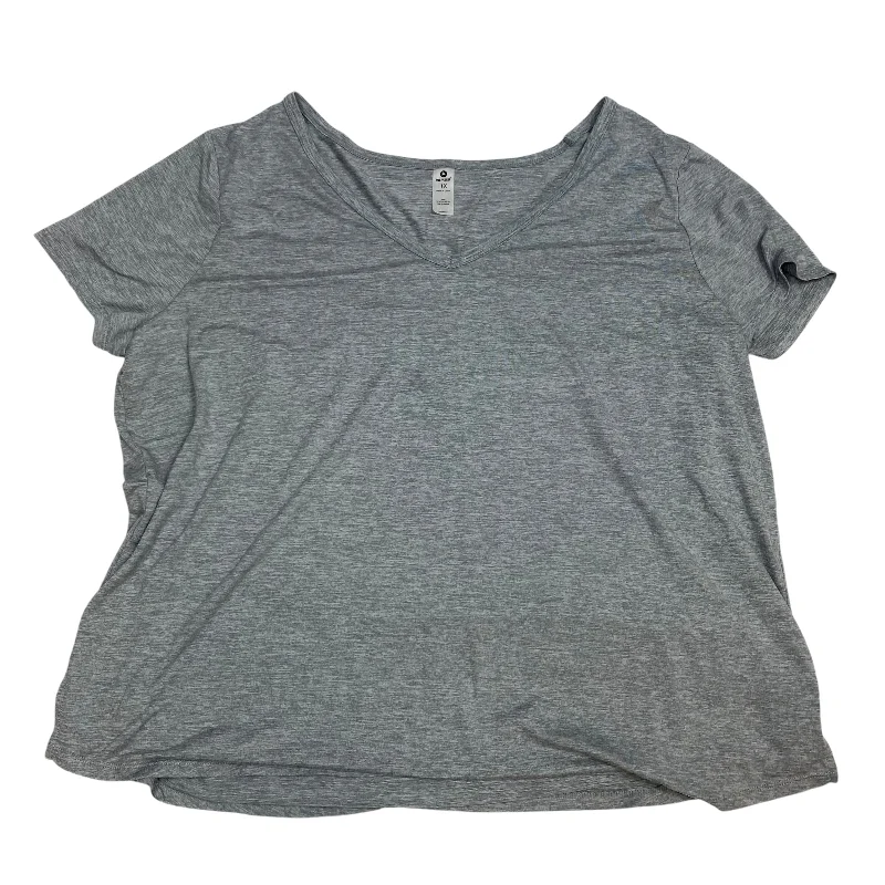 Bonus Savings Athletic Top Short Sleeve By 90 Degrees By Reflex In Grey, Size: 1x