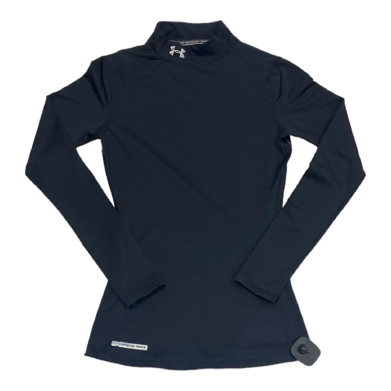 Weekend Flash Sale Black Athletic Top Long Sleeve Collar Under Armour, Size Xs