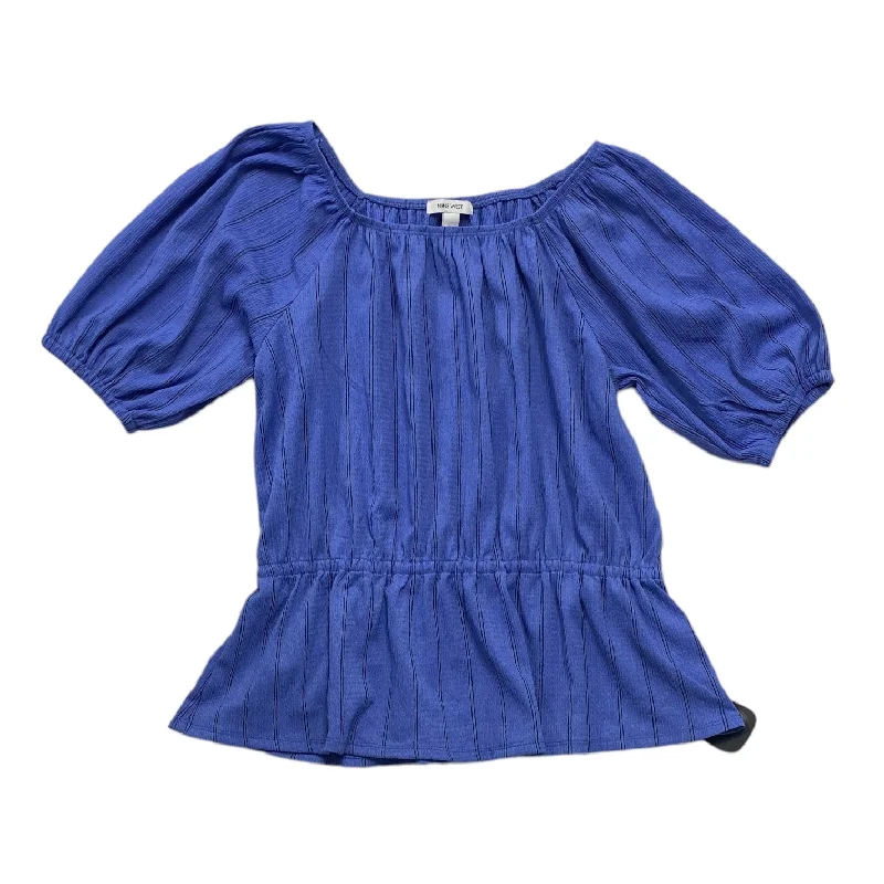Bonus Savings Black & Blue Top Short Sleeve Nine West, Size L
