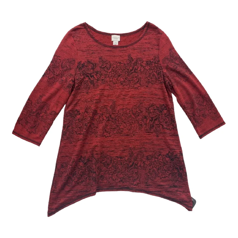 Daily Deals Black & Red Top Long Sleeve Chicos, Size S