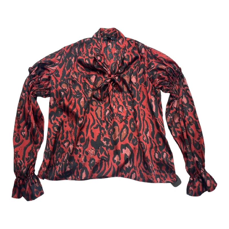 Can't Miss Black & Red Top Long Sleeve Top Shop, Size 4