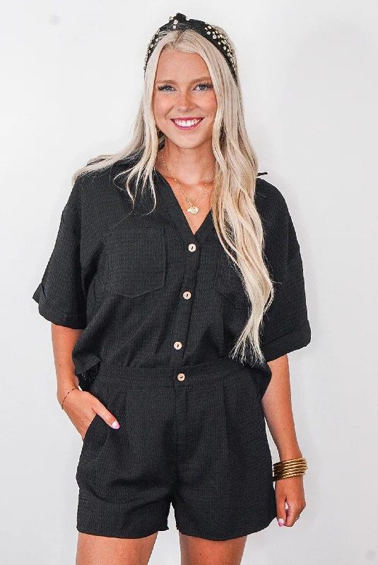 Fantastic Deals Trending Expectations Black Textured Shorts