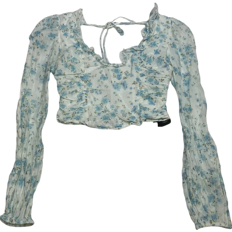 Early Bird Discount Blouse Long Sleeve By Free People In Blue, Size: Xs