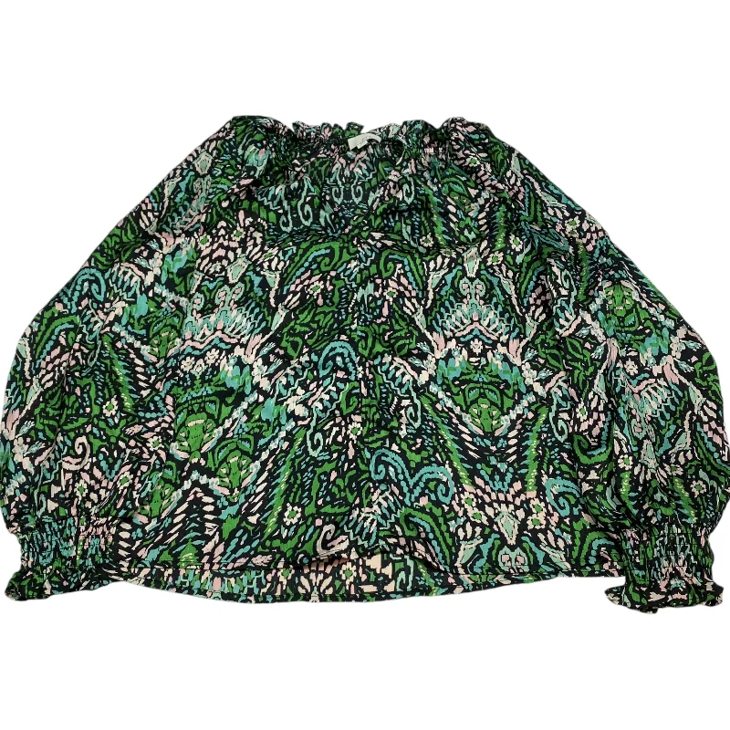Final Markdown Blouse Long Sleeve By Pinch In Black & Green, Size: M