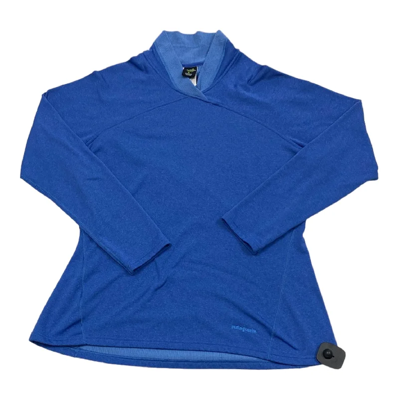 Act Fast Blue Athletic Top Long Sleeve Collar Patagonia, Size Xl