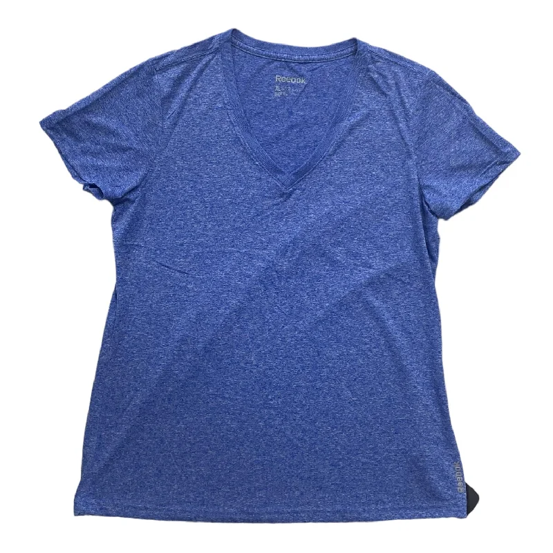 Super Sale Blue Athletic Top Short Sleeve Reebok, Size Xl