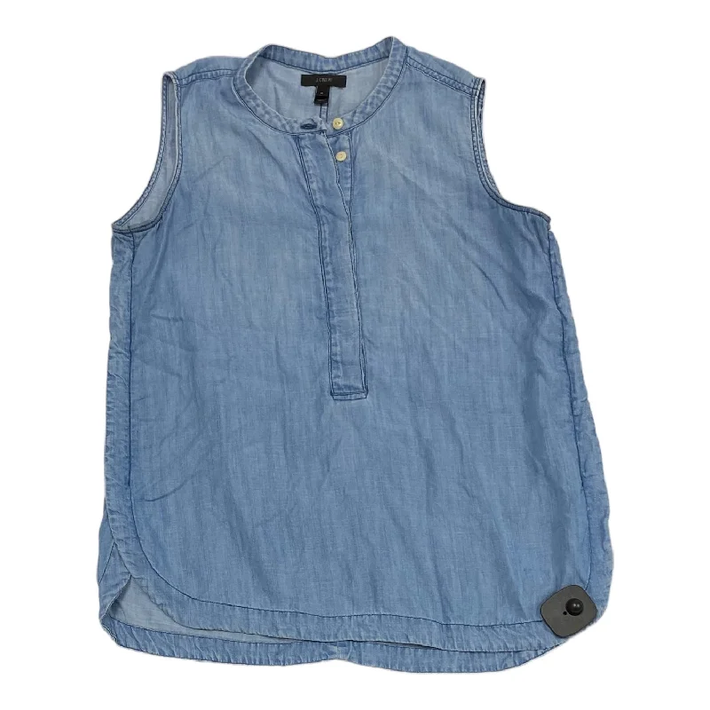 Bargain Blast Blue Denim Top Sleeveless J. Crew, Size Xs
