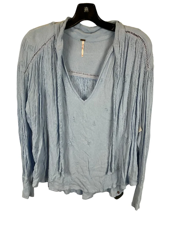 Bargain Prices Blue Top Long Sleeve Free People, Size S