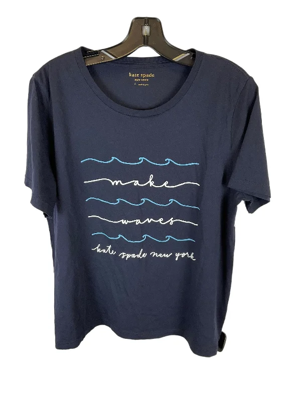 Factory Direct Sale Blue Top Short Sleeve Designer Kate Spade, Size L