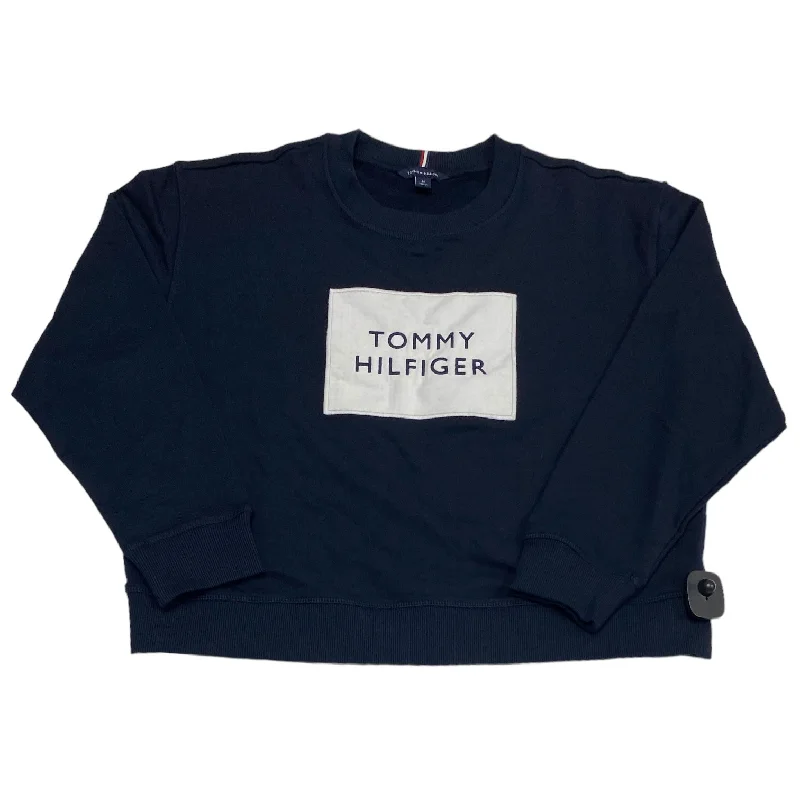 Last Chance Blue & White Sweatshirt Crewneck Tommy Hilfiger, Size M
