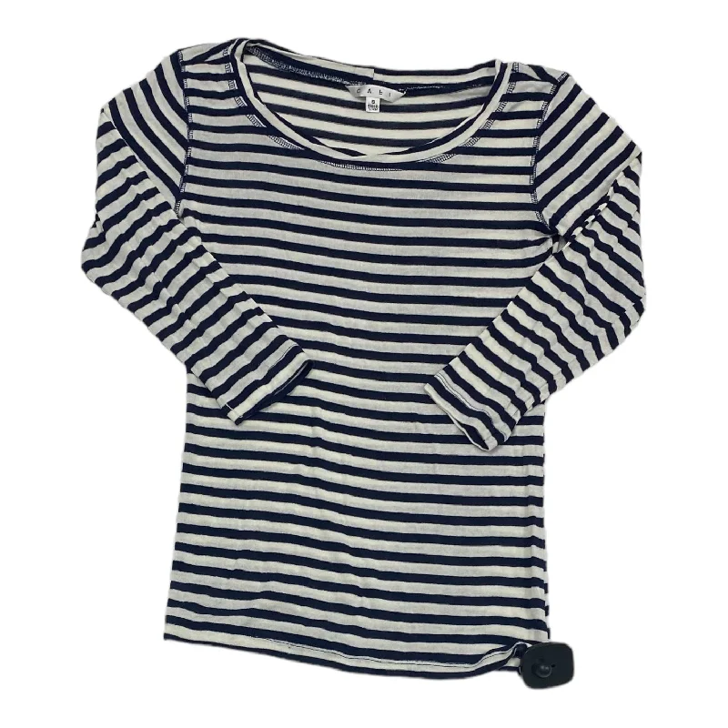 Blowout Sale Blue & White Top 3/4 Sleeve Cabi, Size S
