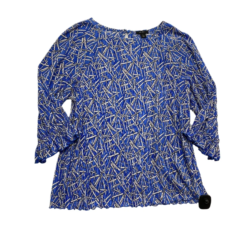 Limited Time Blue & White Top Long Sleeve Halogen, Size M