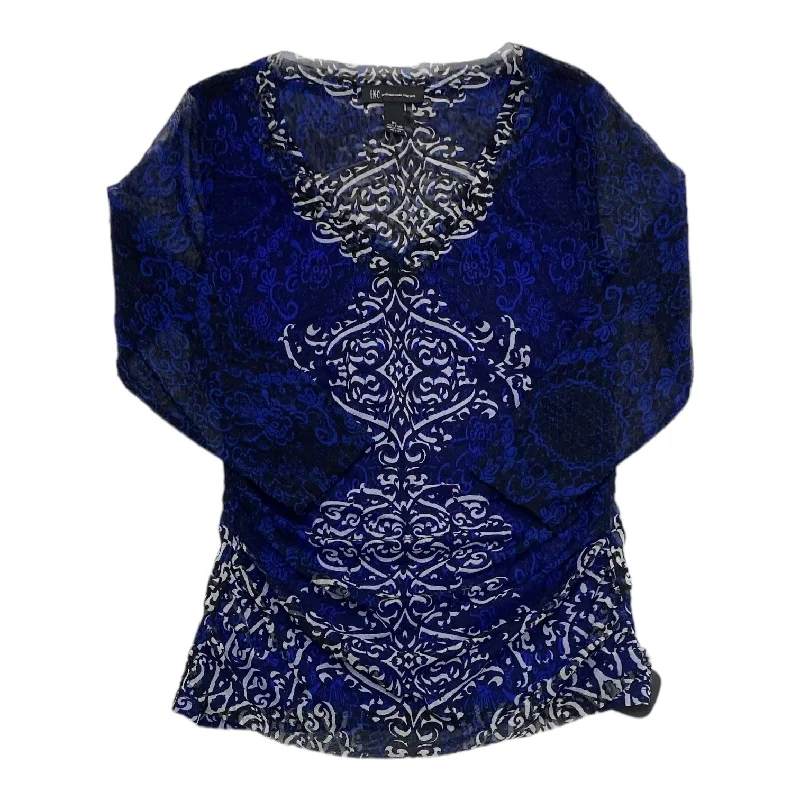 Bargain Blast Blue & White Top Long Sleeve Inc, Size Xl