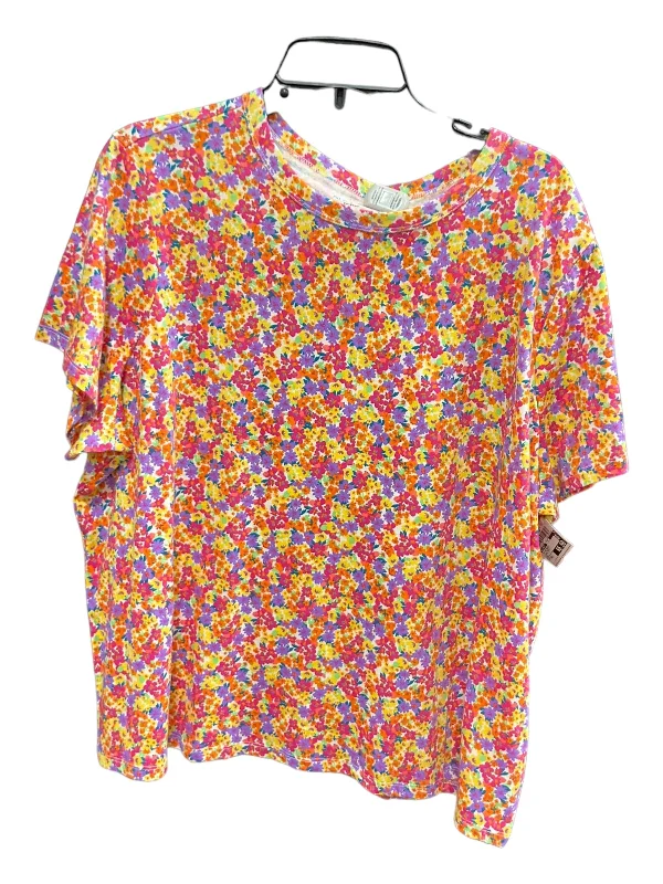 Huge Savings Floral Print Top Short Sleeve Basic Old Navy, Size Xxl