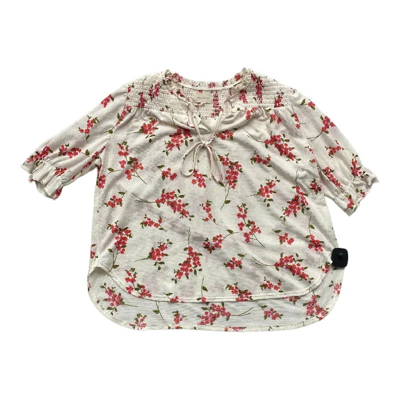 Discount Days Floral Print Top Short Sleeve Melloday, Size S