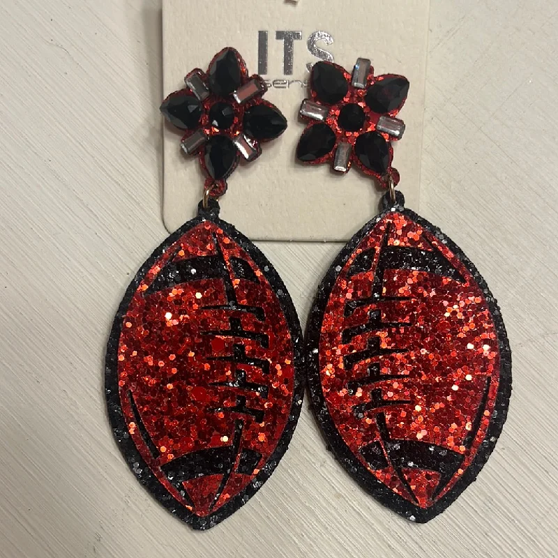 Unmissable Offer Glitter Red Football Earrings