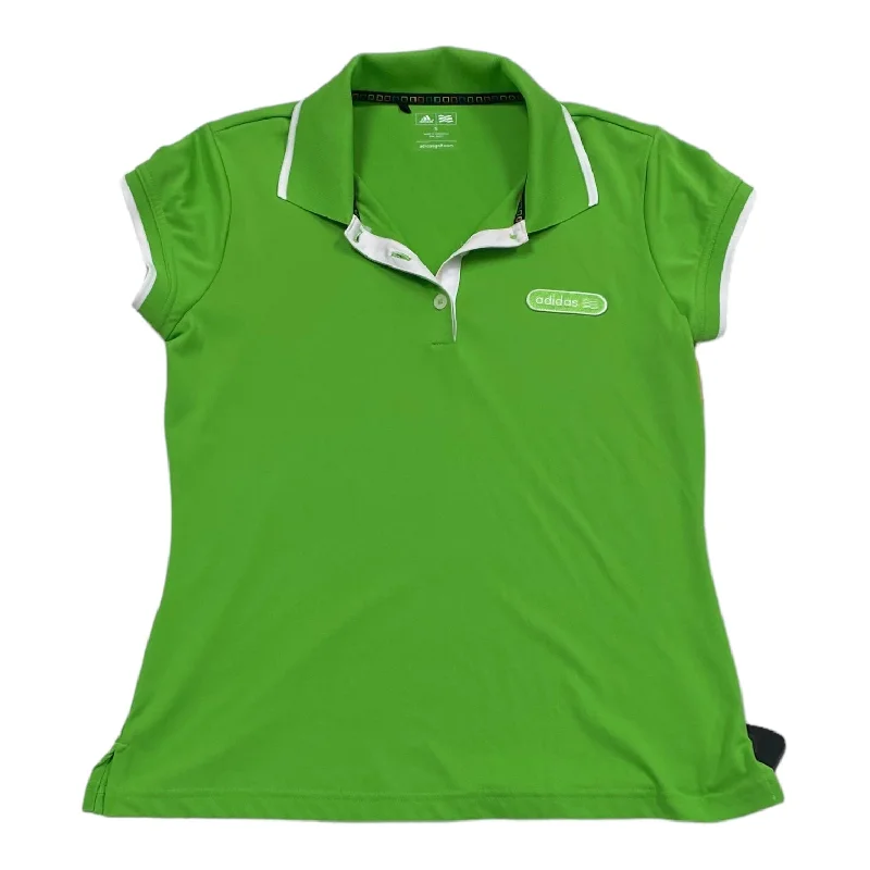 YEAR-End Sale Green Athletic Top Short Sleeve Adidas, Size S