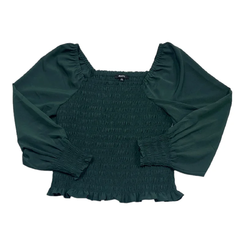 Online Only Green Top Long Sleeve Madewell, Size M