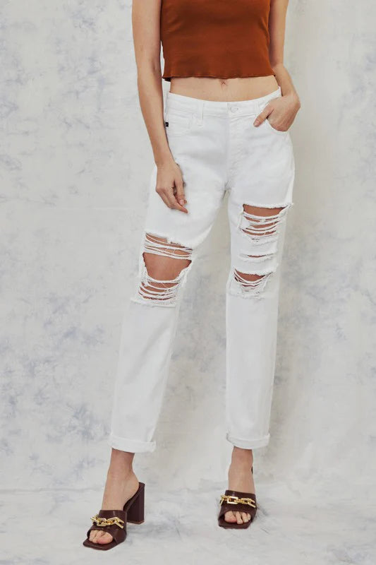 Kan Can White Mom Fit Jeans