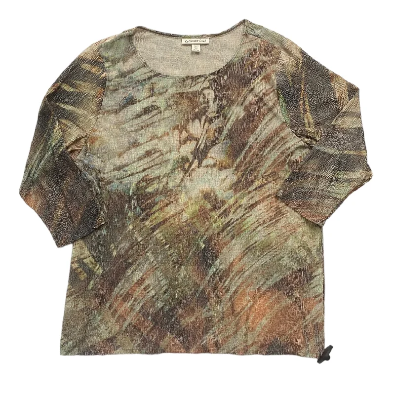 Weekend Special Multi-colored Top 3/4 Sleeve Coldwater Creek, Size 1x