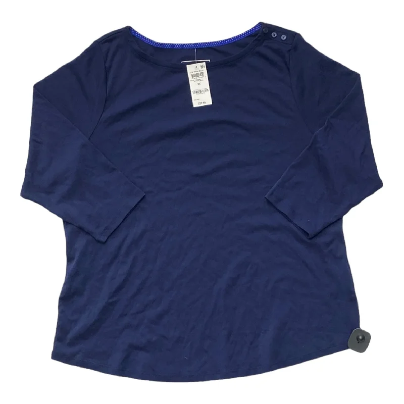 Price Smash Navy Top Long Sleeve Basic Charter Club, Size 3x