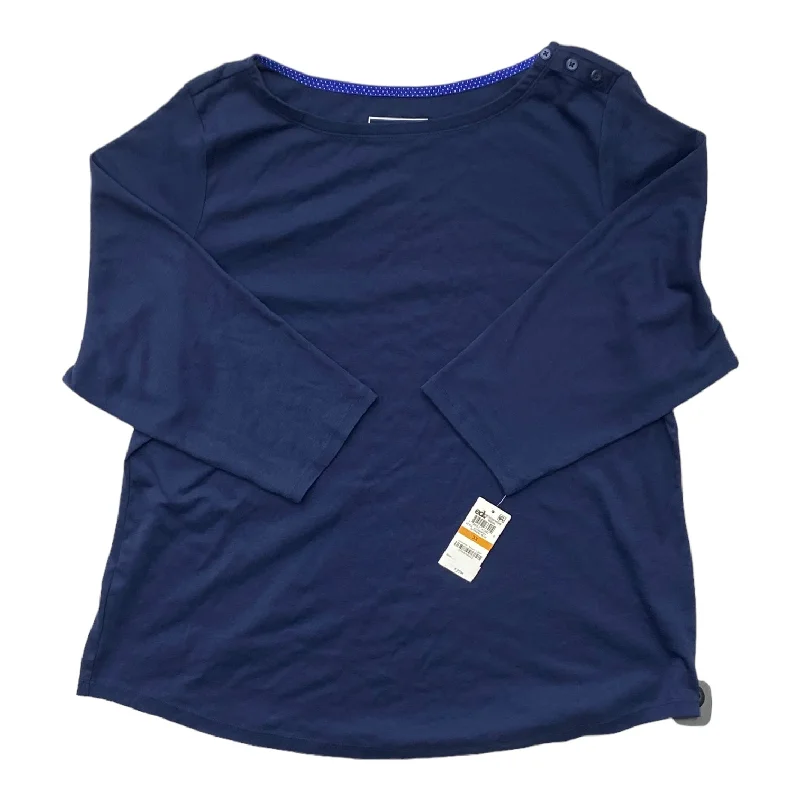 Deal Zone Navy Top Long Sleeve Basic Charter Club, Size 3x