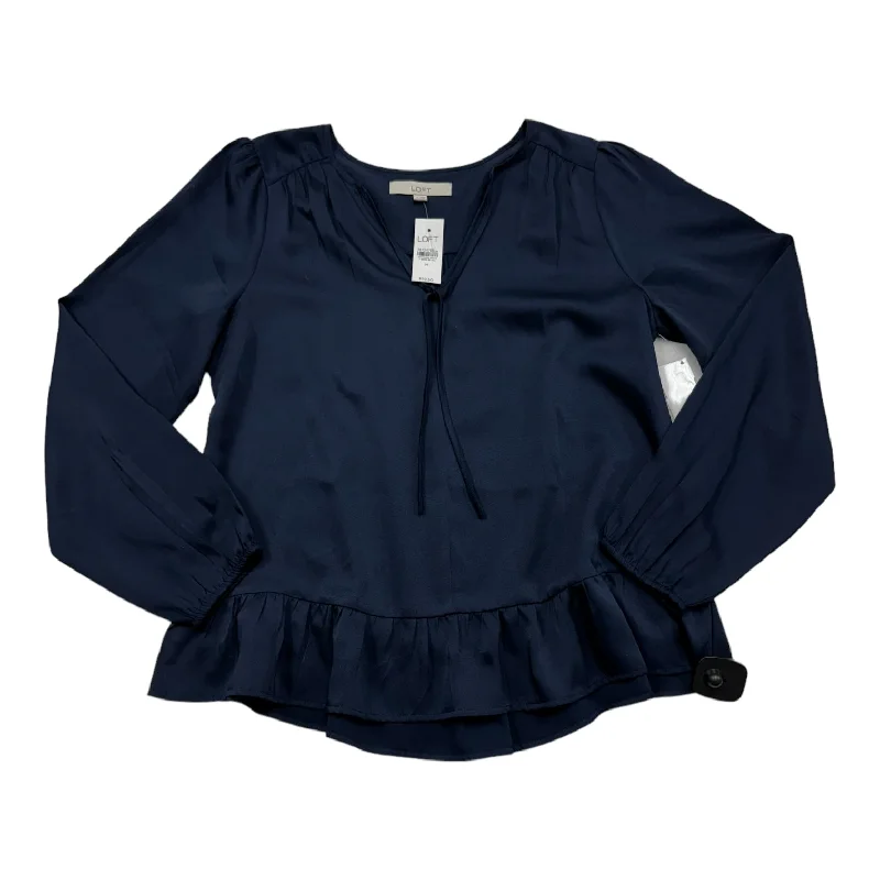 Special Discount Navy Top Long Sleeve Loft, Size M