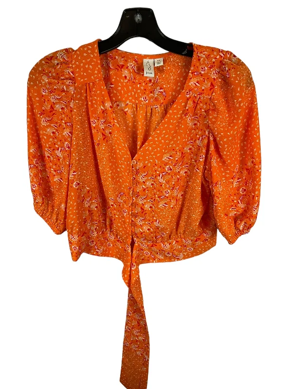 Deal Mania Orange Top Short Sleeve Joie, Size S