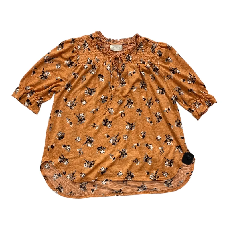 Price Drop Alert Orange & White Top Short Sleeve Melloday, Size S