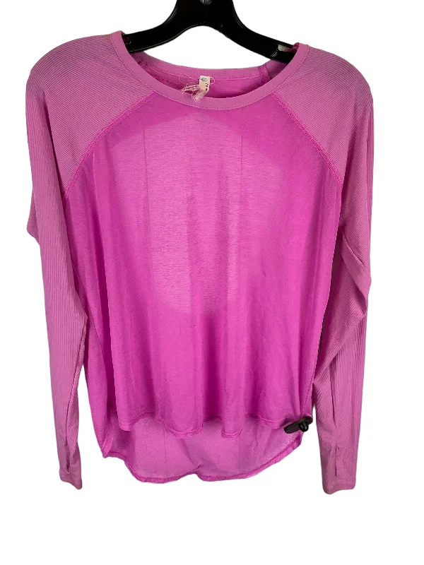 Final Clearance Pink Athletic Top Long Sleeve Crewneck Free People, Size Xs
