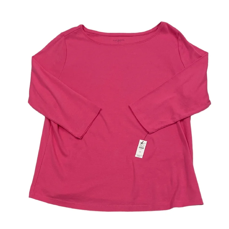Major Savings Pink Top Long Sleeve Basic Talbots, Size 2x