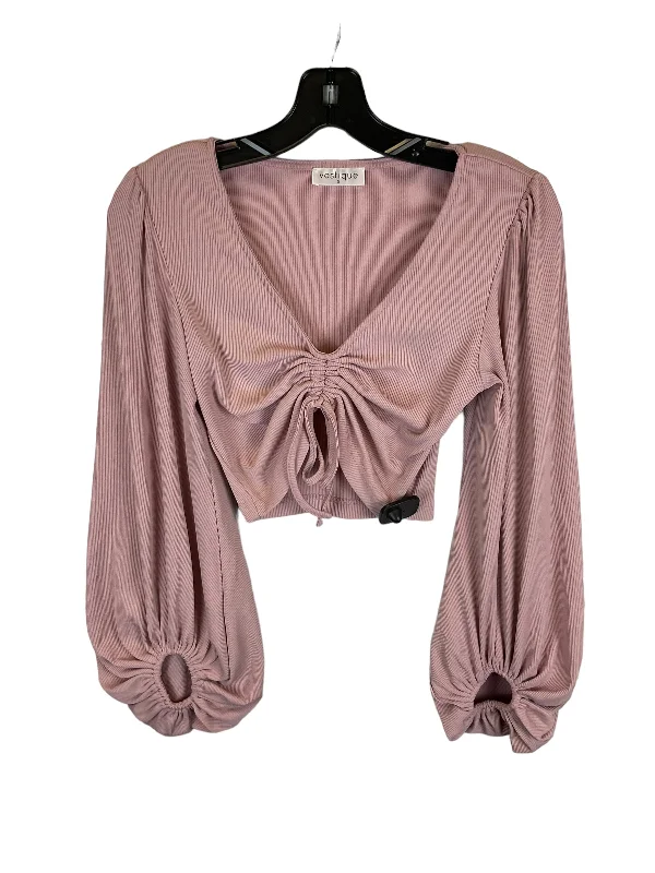 Fantastic Deals Pink Top Long Sleeve Vestique, Size S