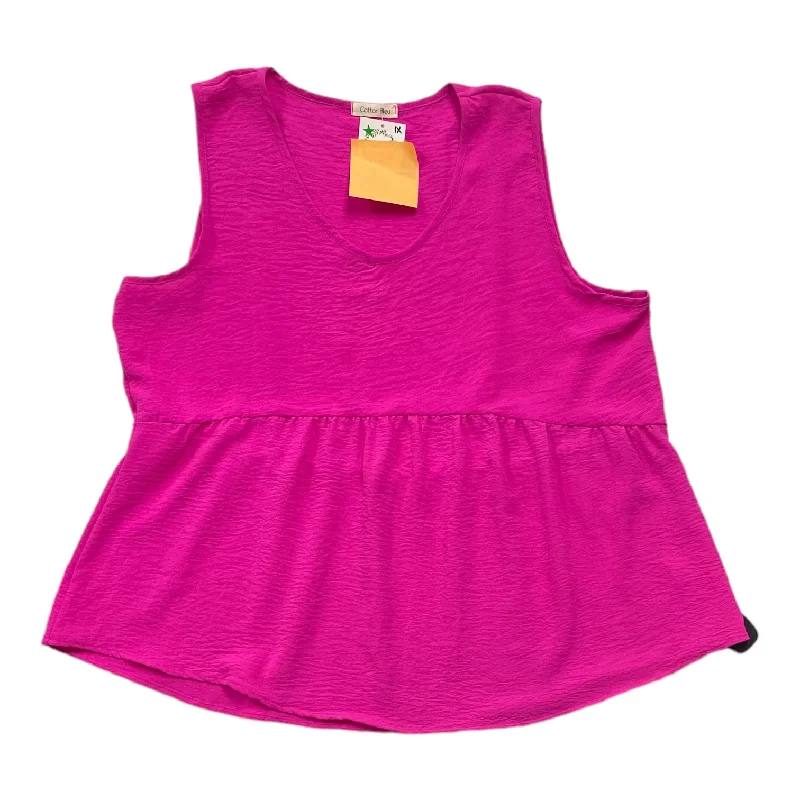 Deal Frenzy Pink Top Sleeveless Cotton Bleu, Size 1x