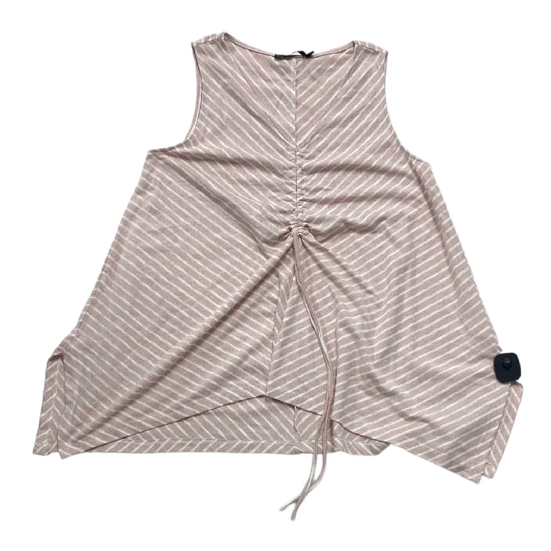 New Deals Pink & White Top Sleeveless Doe & Rae, Size L