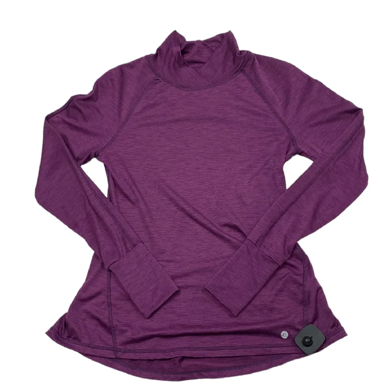 Extra Discounts Purple Athletic Top Long Sleeve Collar Apana, Size S