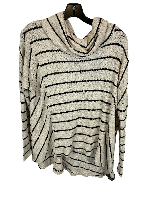 Overstock Striped Pattern Top Long Sleeve Eri + Ali, Size M