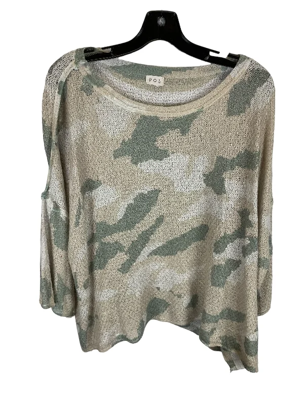 Early Bird Discount Sweater By Pol In Camouflage Print, Size: M