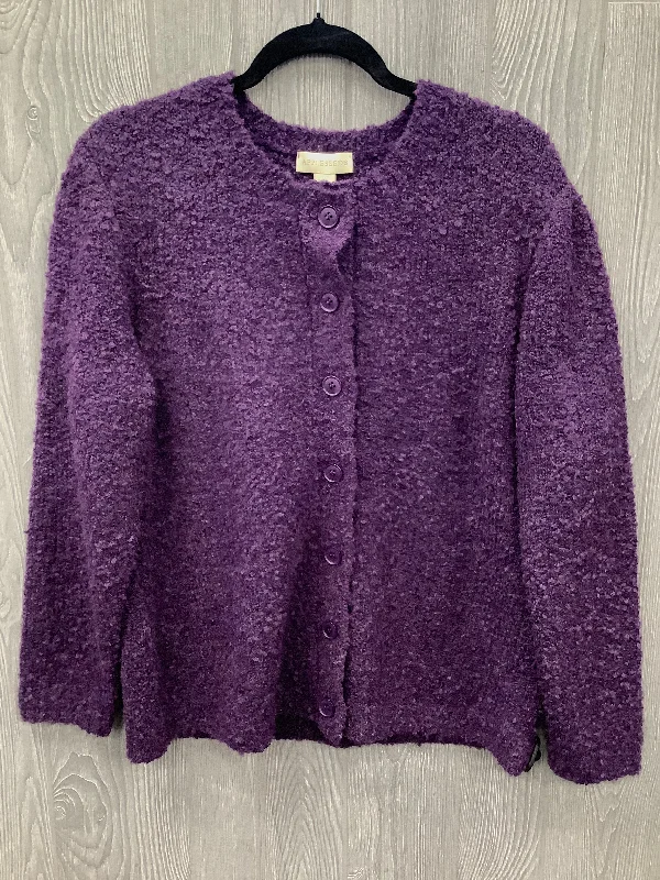 Daily Specials Sweater Cardigan By Appleseeds In Purple, Size: L
