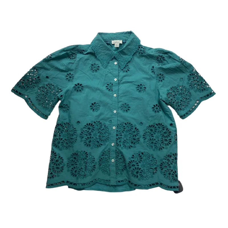 Extra Discounts Teal Blouse Short Sleeve Sundance, Size Xs