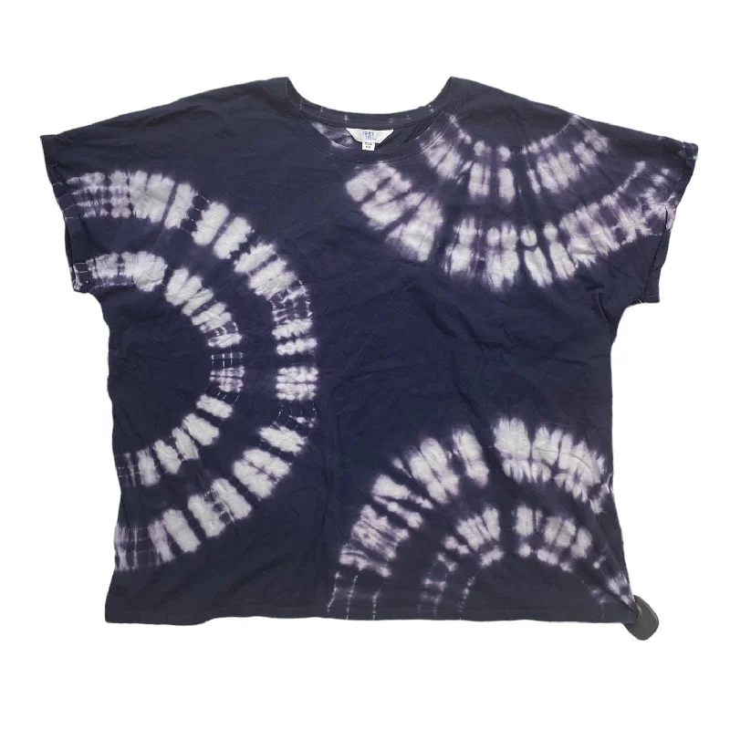 Special Offer Tie Dye Print Top Short Sleeve Time And Tru, Size 3x