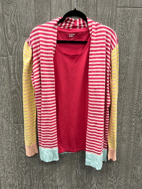 Stock Clearance Top 2pc Long Sleeve By Lands End In Pink, Size: L